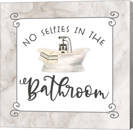 Framed Bath Humor No Selfies Print