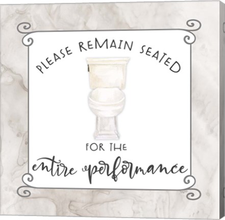 Framed Bath Humor Remain Seated Print