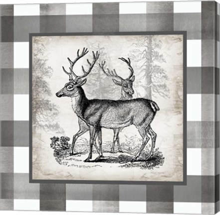 Framed Buffalo Check Deer Neutral II Print