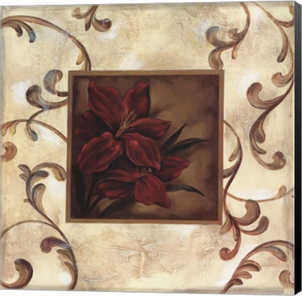 Framed Golden Scroll II Print