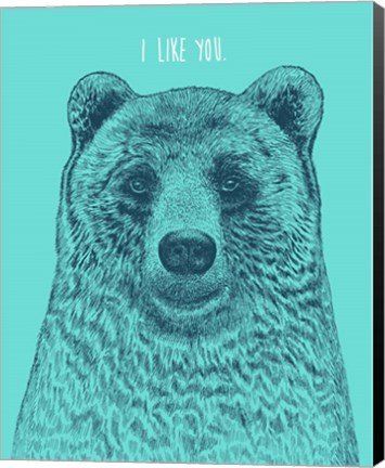 Framed I Like You Bear Print