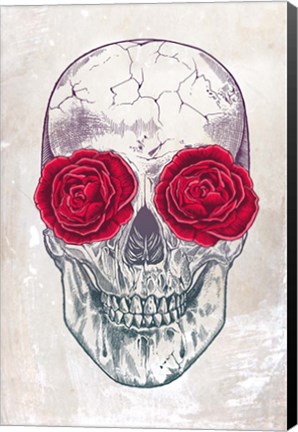 Framed Skull &amp; Roses Print