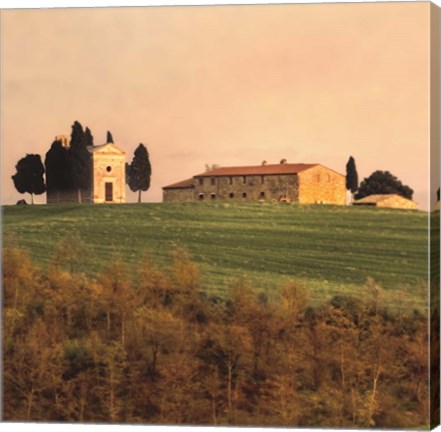 Framed Evening Light, Tuscany Print