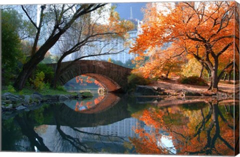 Framed Gapstow Bridge, Fall Print