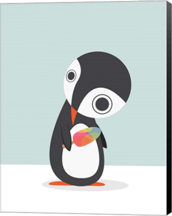 Framed Pingu Loves Ice Cream Print