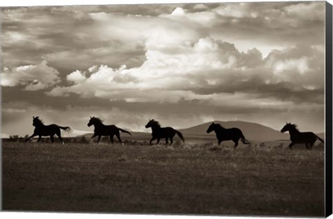 Framed Racing the Clouds Print