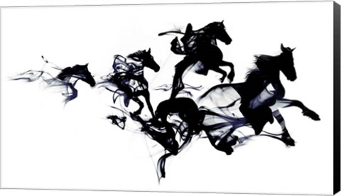 Framed Black Horses Print