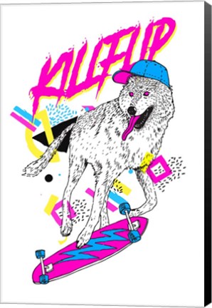 Framed Kickflip Wolf Print