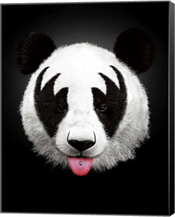 Framed Panda Rocks Print