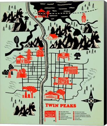 Framed Welcome to Twinpeaks Print