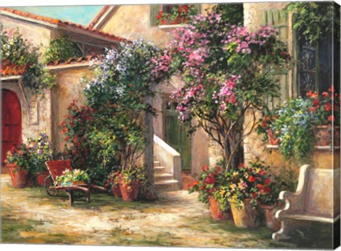 Framed Garden Courtyard Print