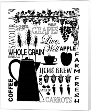 Framed Culinary Love 2 (black &amp; white) Print