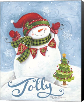 Framed Jolly Snowman Print