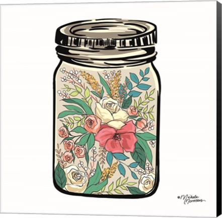 Framed Floral Jar Print