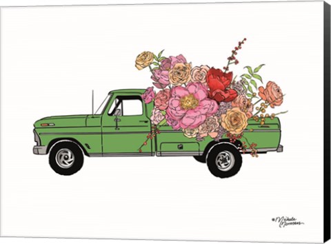 Framed Floral Truck Print