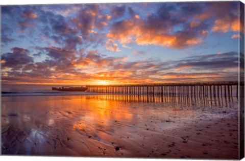 Framed Cement Ship Sunset Print