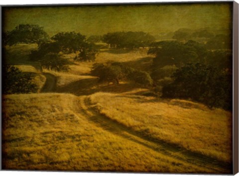 Framed Ranch Road and Oak Savannah Print