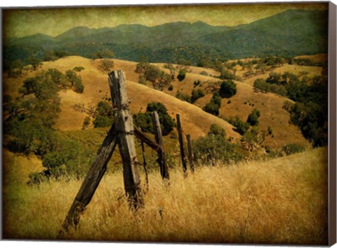 Framed Weathered Ranch Fence Print