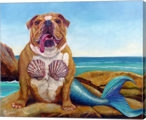 Framed Mermaid Dog Print