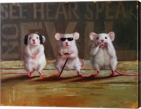 Framed Three Wise Mice Print