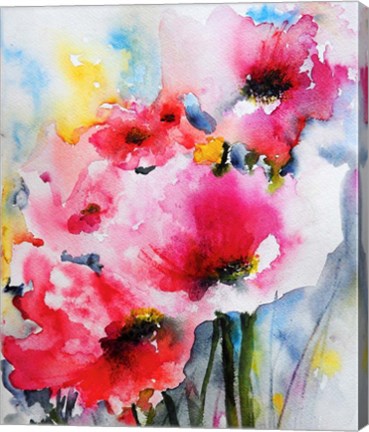 Framed Summer Poppies II Print