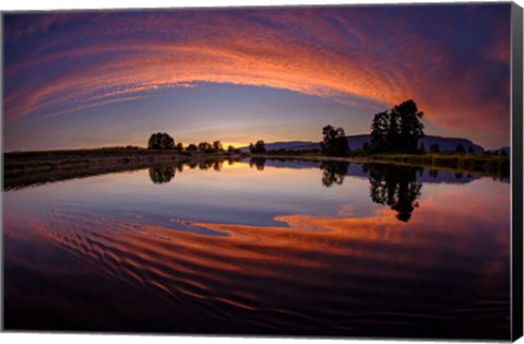 Framed Canoe Sunset Print