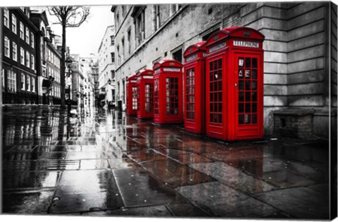 Framed London Phones Print