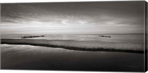 Framed Lake Superior Beach IV BW Print