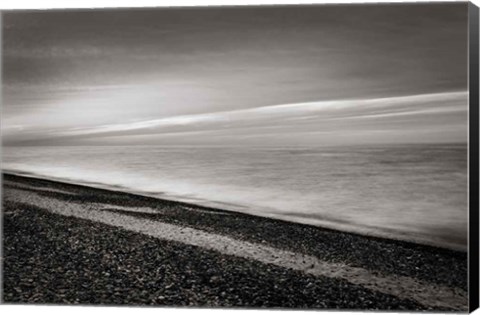 Framed Lake Superior Beach III BW Print