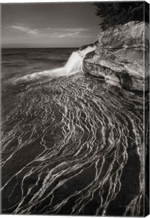 Framed Pictured Rocks Michigan I BW Print