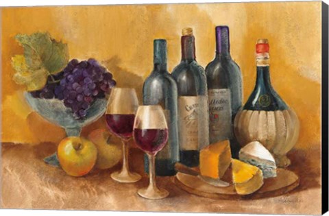 Framed Wine and Fruit I v2 Print