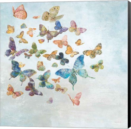 Framed Beautiful Butterflies v3 Sq Light Print