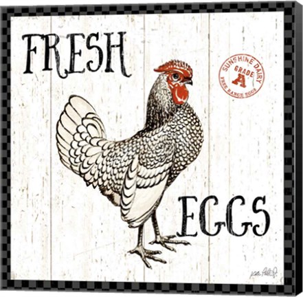 Framed Free Range Fresh IV Checker Border Print