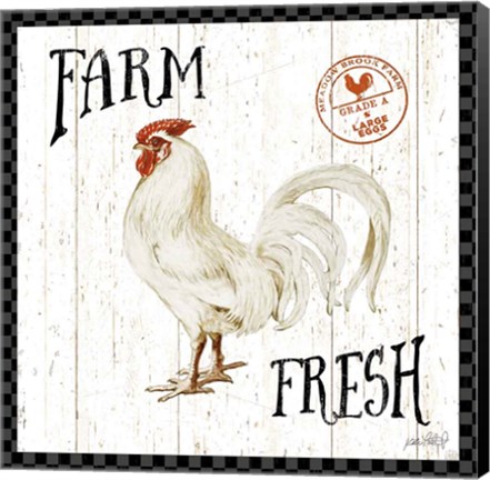 Framed Free Range Fresh III Checker Border Print