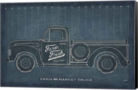 Framed Farm Truck Blueprint Print