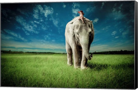 Framed Elephant Carry Me Print