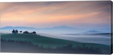 Framed Capella di Vitaleta at Dawn - Tuscany I Print