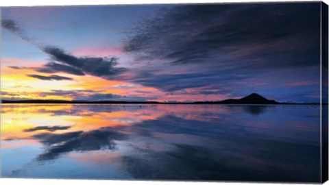 Framed Lake Myvatn Reflections Print