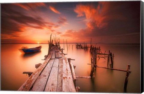 Framed Red Sunset at Carrasqueira, Alentejo Print