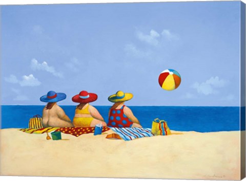 Framed Three Ladies Sunning Print