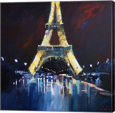 Framed Eiffel Rain Print