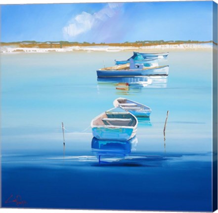 Framed River Moorings Print
