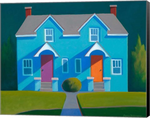 Framed Blue House Print