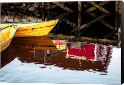 Framed Dories and Reflection Print