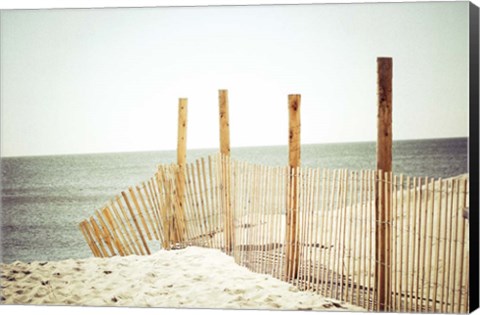 Framed Wooden Beach Fence Print