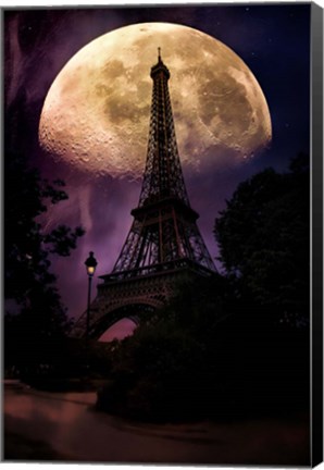 Framed Moonlight in Paris Print