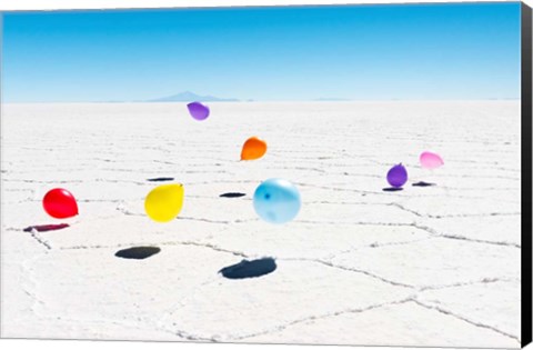 Framed Balloons Three, Salar de Uyuni, Bolivia Print