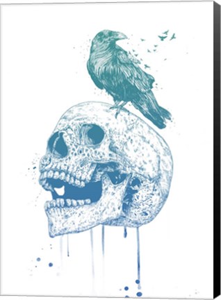 Framed New Skull (Blue) Print