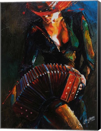 Framed Reina del Bandoneon Print