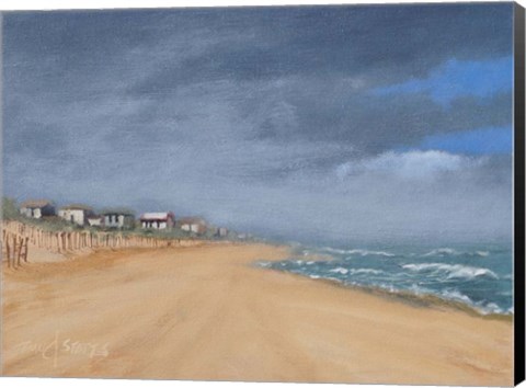 Framed Beach Houses and Surf Print